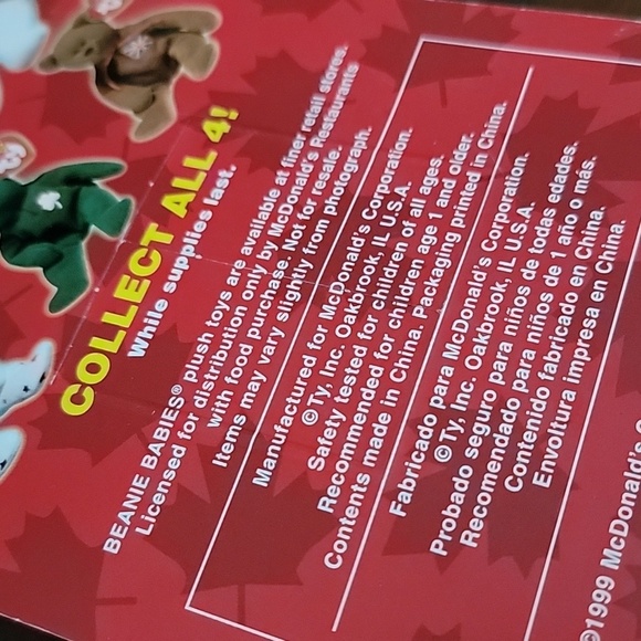 (J10) Ty -Maple Bear McDonald's 1999 - Picture 6 of 6